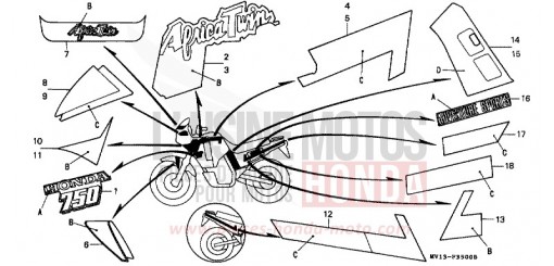 STREIFEN/MARKE (XRV750L/M) XRV750L de 1990